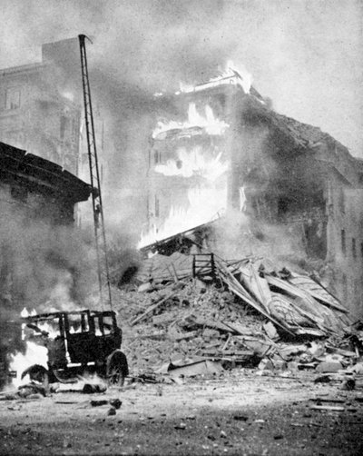 Bombardeo de Helsinki por los rusos, Segunda Guerra Mundial, c1940 de Unbekannt