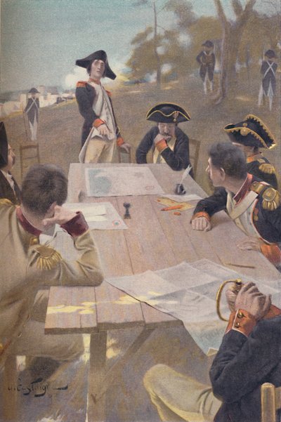 Bonaparte explicando su plan para la toma de Toulon, 1793, 1896 de Unbekannt