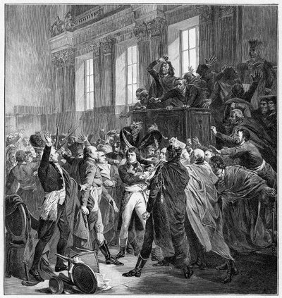 Bonaparte y el Consejo de los Quinientos en St Cloud, 10 de noviembre de 1799, 1900 de Unbekannt