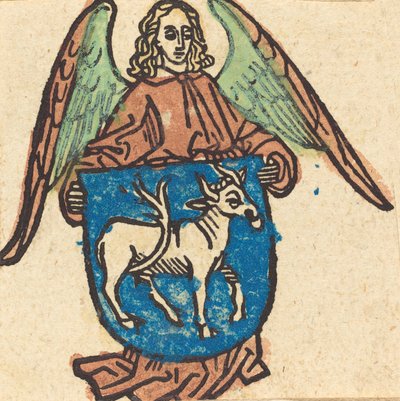 Exlibris de Hilprand Brandenburg de Bibrach, en o después de 1500 de Unbekannt
