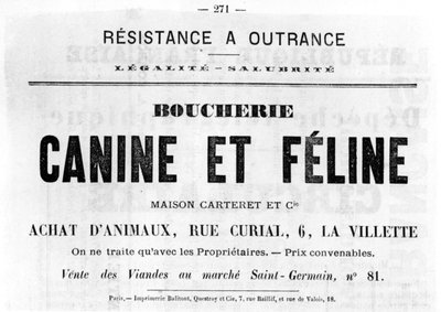 Boucherie Canine et Feline, de los carteles políticos franceses de la Comuna de París, mayo de 1871 de Unbekannt
