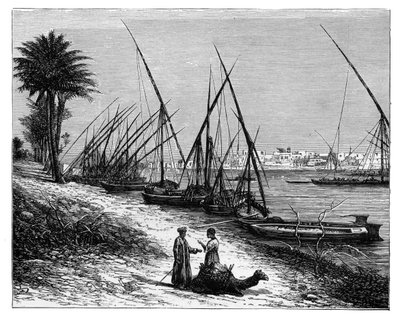 Boulak en el río Nilo, El Cairo, Egipto, c. 1890 de Unbekannt