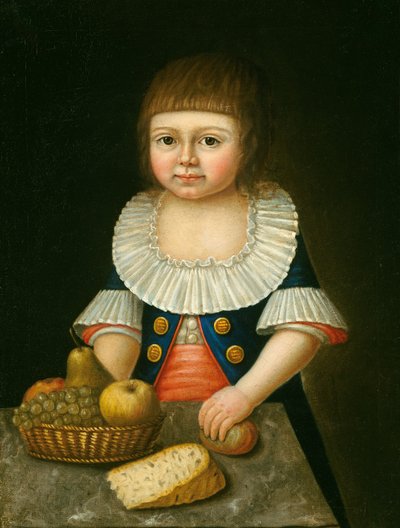 Niño con una cesta de frutas de Unbekannt