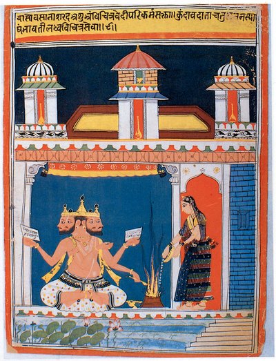 Brahma recibiendo una ofrenda, después del siglo XVIII de Unbekannt
