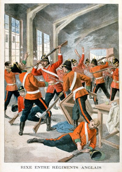 Pelea entre regimientos del ejército británico, 1901 de Unbekannt