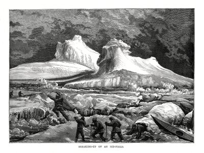 Ruptura de un campo de hielo, 1877 de Unbekannt