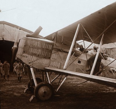 Biplano Breguet a punto de despegar, c. 1914-c. 1918 de Unbekannt