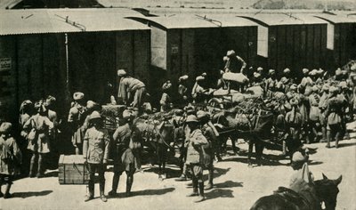 Soldados británicos e indios en Bombay, India, Primera Guerra Mundial, 1914 de Unbekannt