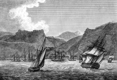 Envíos británicos frente a Santa Elena, 1817 de Unbekannt