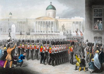 Soldados británicos partiendo para la Guerra de Crimea Guerra Ruso-Turca 1853-1856, c1860 de Unbekannt