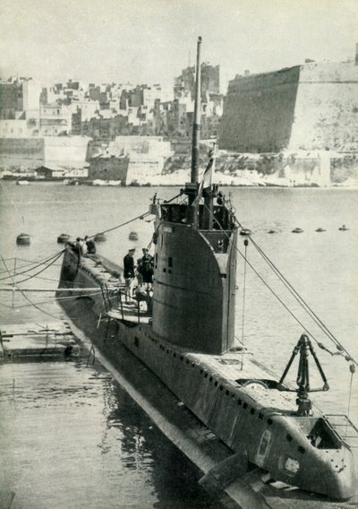 Submarino británico en Malta, Segunda Guerra Mundial, 1945 de Unbekannt