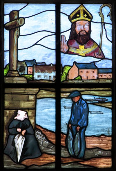 Bretaña - Morbihan - departamento 56 - La Ría de Etel - Isla de St-Cado - vitrales de la iglesia de Unbekannt