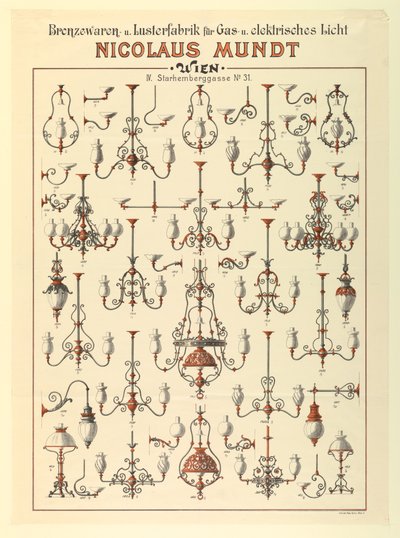 Anuncio de Iluminación a Gas, ca. 1895 de Unbekannt