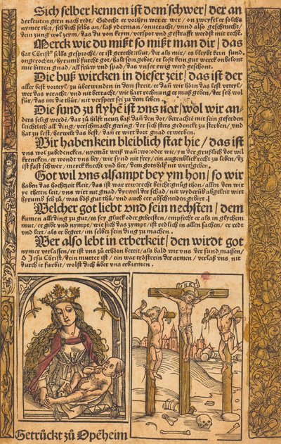 Hoja Suelta con Dos Escenas de la Vida de Cristo y Bordes Grotescos de Unbekannt