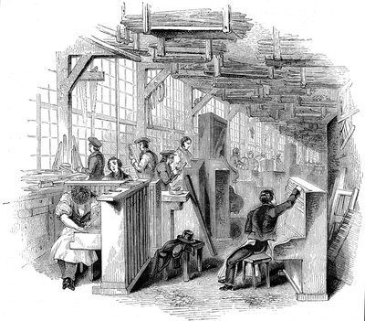 Fábrica de pianos Broadwoods, Horseferry Road, Westminster, Londres, 1842 de Unbekannt