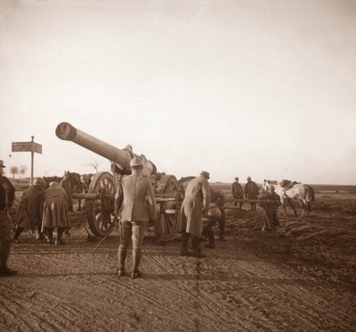 Artillería pesada averiada, Somme, norte de Francia, c1914-c1918 de Unbekannt