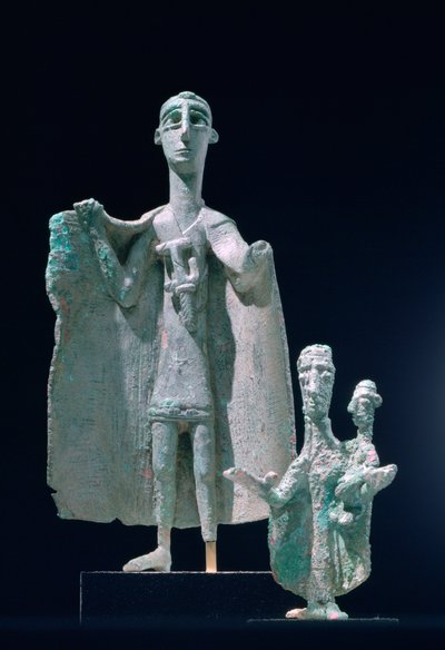 Estatuas de madre e hijo de bronce, cultura nurágica, Siniscola, Cerdeña, siglo IX-VI a.C. de Unbekannt