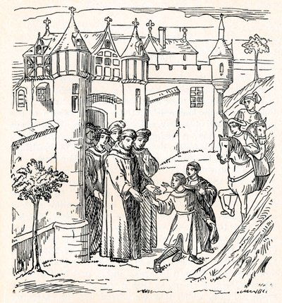Los hermanos Polo parten de Constantinopla con Marco hacia China c. 1300, 1912 de Unbekannt