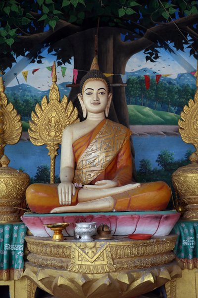 Estatua de Buda en un templo jemer, Camboya de Unbekannt