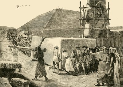 Construyendo una pirámide, 1890 de Unbekannt