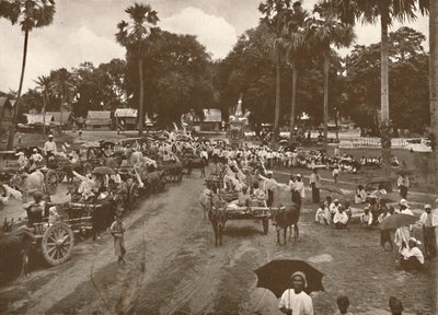 Funeral birmano. - Procesión de carros con ofrendas, 1900 de Unbekannt