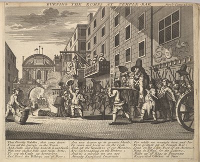 Quemando los Rumps en Temple Bar, Placa 11: Ilustraciones de Hudibras de Samuel Butler de Unbekannt