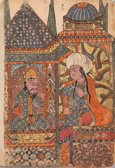 Burzuyeh es convocado por Nushirvan a su regreso de la India, Folio de un Kalila..., siglo XVIII de Unbekannt