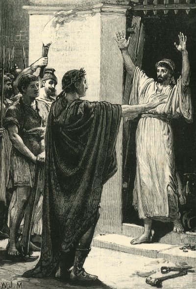 César apoderándose del tesoro en el Templo de Saturno, 1890 de Unbekannt