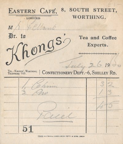 Recibo de café, 1950 de Unbekannt