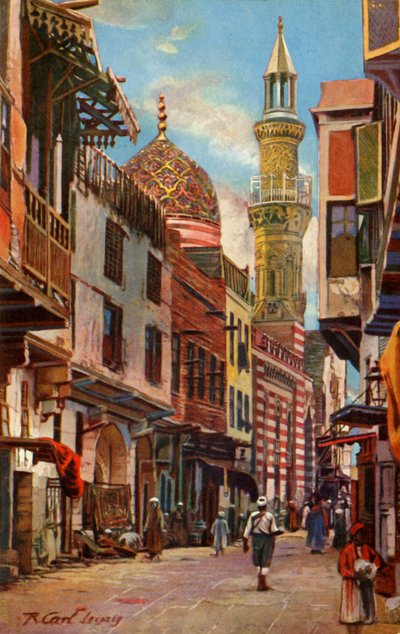 El Cairo: Calle Boulac y Mezquita de Aboul-Ela, c1918-c1939 de Unbekannt