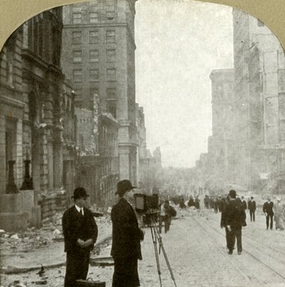 California St., mirando hacia el depósito de ferris - Distrito Bancario, 1906 de Unbekannt