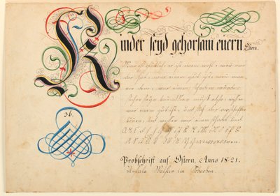 Caligrafía de Unbekannt
