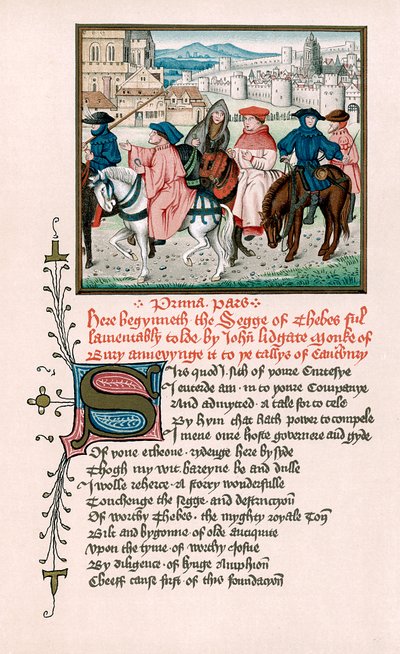 Peregrinos de Canterbury, c1420 siglo XIX de Unbekannt