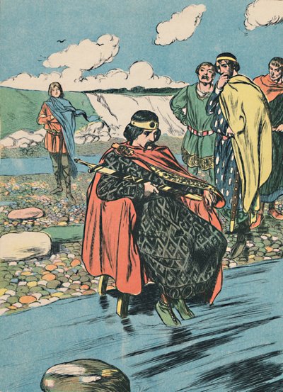 Canuto ordena que la marea se detenga, c1907 de Unbekannt