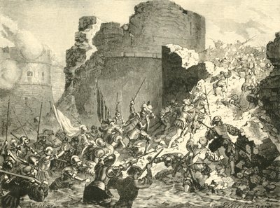 Captura de Calais por los franceses bajo el duque de Guisa, 1558, 1890 de Unbekannt