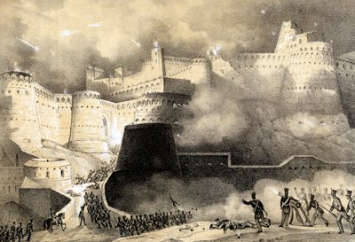 Captura de Ghunzee por las fuerzas británicas, Segunda Guerra Anglo-Afgana 1878-80, marzo de 1880 de Unbekannt