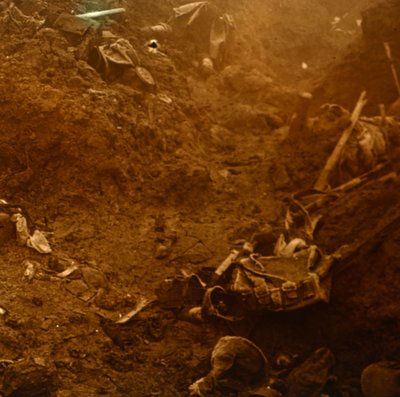 Trinchera enemiga capturada, Les Éparges, norte de Francia, 1915 de Unbekannt