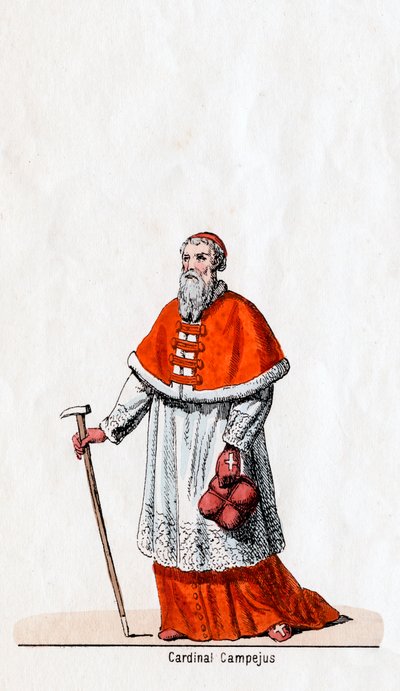 Cardenal Campeius, diseño de vestuario para la obra de Shakespeare, Enrique VIII, siglo XIX de Unbekannt