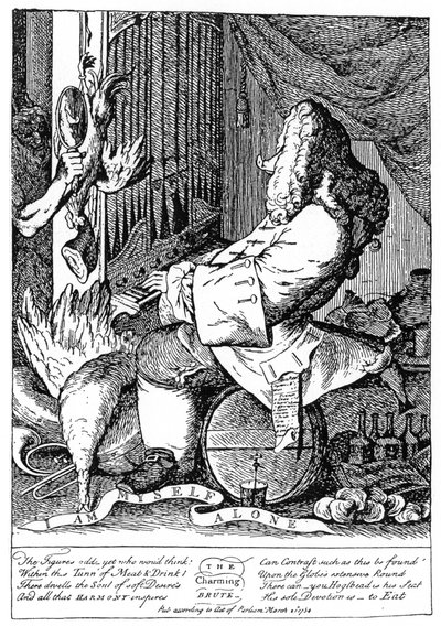Caricatura de George Frideric Handel 1685-1759, 1754 de Unbekannt