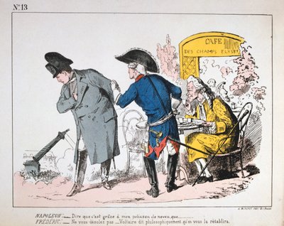 Caricatura de Napoleón I observando la caída de la Columna de Vendôme, Comuna de París, 1871 de Unbekannt