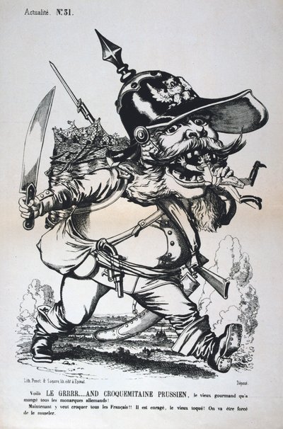 Caricatura de Guillermo I de Prusia, guerra franco-prusiana, 1870-1871 de Unbekannt