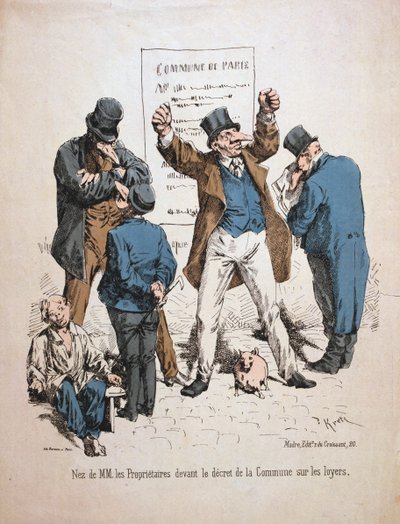 Caricatura de los propietarios, Comuna de París, 1871 de Unbekannt