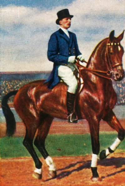 Carl von Langen de Alemania en su caballo Draufgänger, 1928 de Unbekannt