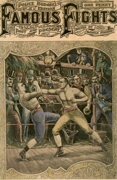 Carney golpeó con todas sus fuerzas en la mandíbula, 1880s finales del siglo XIX o principios del XX de Unbekannt