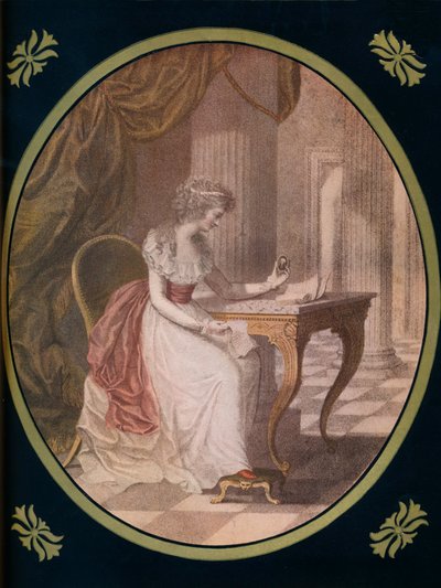 Caroline de Litchfield, meditando sobre la imagen de Waldstein, c. 1780s, 1910 de Unbekannt