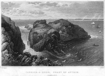 Carrick-A-Rede, Costa de Antrim, Irlanda, siglo XIX de Unbekannt
