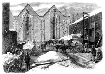 Transportando el hielo, 1861 de Unbekannt