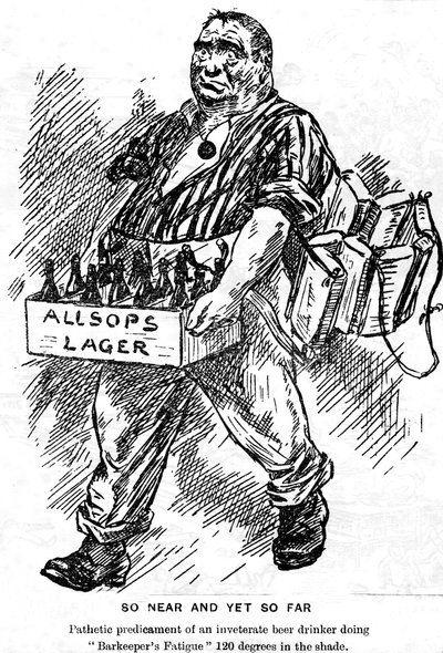 Caricatura del periódico de a bordo The Comet, buque de tropas RMS Caronia, 1916-1917 de Unbekannt