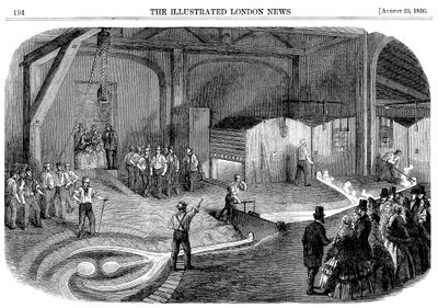 Fundición de la campana para la Torre del Reloj de Westminster, 1856 de Unbekannt