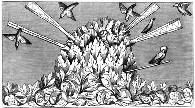 Cazando pájaros, siglo XIV, 1849 de Unbekannt